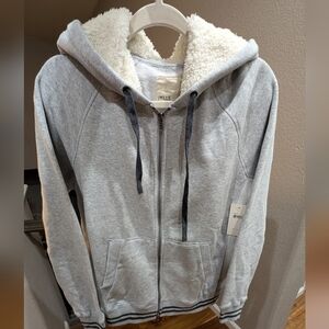 Mills Supply Sherpa Lined Zip Up Hooded Sweatshirt Size Medium Nwt ❤
